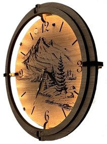 Li-Go 23697/DUB/BAT2 - Ceas LED reglabil cu senzor, LED/1xAA, diametru 32 cm, stejar