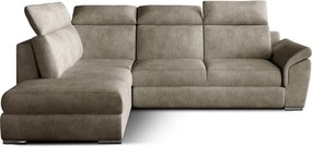 Colțar bej extensibil/cu spațiu de depozitare cu tapițerie din catifea (cu colț pe partea stângă/în formă de ”L”) Loreto – ELTAP