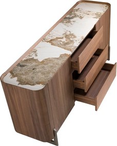 Comoda deosebita design LUX Walnut-Marble