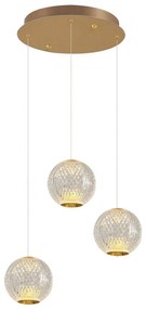 Lustră LED pe cablu CREMONA, 3xLED/5W/230V/3000K, auriu