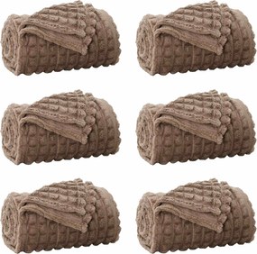 vidaXL Pături de aruncat 6 pcs Culoare Cămilă 240 x 220 cm Molton