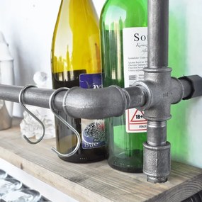 Etajeră de perete BORU 67x60 cm maro/neagră