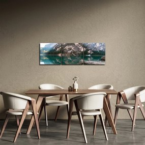 Tablou cu lac montan (cu ceas) (90x30 cm)