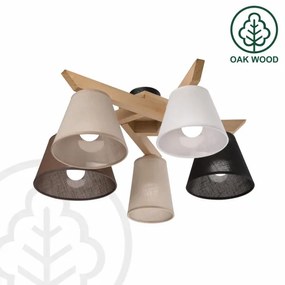 Lustră aplicată Brilagi ANTHONY 5xE14/40W/230V stejar