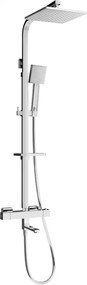 Mexen CQ45 set cadă-duș cu duș cu efect de ploaie și baterie termostatică, crom - 779104595-00