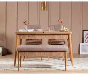 Set mobilier sufragerie Vlasta 1 (pin atlantic + bej) (pentru 4 persoane). 1072379