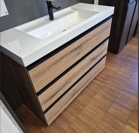 Set mobilier baie (masca stativa cu 3 sertare si lavoar) Kolpa San Harmony 120x48xH90, stejar natur