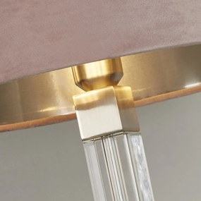 Veioza/Lampa de masa design modern Scarborough, nickel, roz