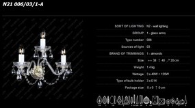 Aplica de perete 3 brate cristal Bohemia N21 006/03/1-A