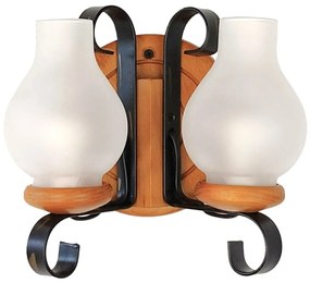 Aplica de perete rustica fabricata manual din lemn Roata WOOD-RO-AP2