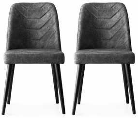 Set de scaune de sufragerie Dallas Anthracite, 2bucăți