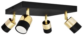 Spot LED TUBSSON 4xGU10/4,8W/230V negru/auriu