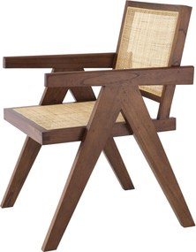 Scaun cu brate design vintage Aristide, maro