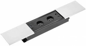 Priza incorporabila dreptunghiulara, 2 prize schuko, USB A+C, priza RJ45 cat 6, HDMI, cablu 1.5 m, capac magnetic, alba, GTV