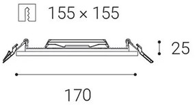 Corp de iluminat LED încastrat SLIM LED/15W/230V IP43 CRI 90 LED2