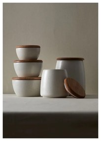Set 3 boluri de depozitare din gresie cu capac Bitz Stentøj, bej