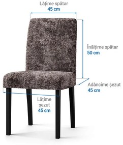 Huse bielastice MARMO maro scaun cu spatar 2 buc (45 x 45 x 50 cm)
