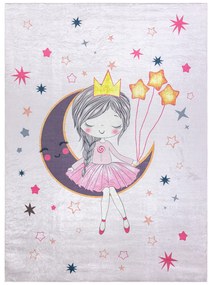 BAMBINO 48060 covor lavabil Prințesă, stele pentru copii anti-alunecare - roz