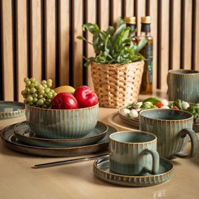 Altom Set of 2 saucers Reactive Sage 14 cm