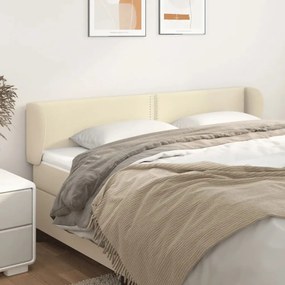 Tablie de pat cu aripioare crem 183x23x78 88 cm piele ecologica 1, Crem, 183 x 23 x 78 88 cm