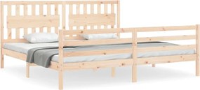vidaXL Cadru pat cu tăblie 200x200 cm, lemn masiv de pin