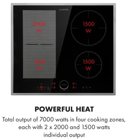 Delicatessa 60 Hybrid Prime, plită cu inducție, 4 zone, 7000 W, negru