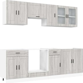 vidaXL Set de dulapuri de bucătărie 8 piese „Kalmar” lemn Sonoma gri