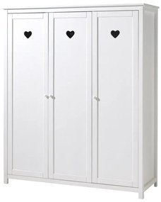 Dulap AMORI cu 3 Uși, Alb, Stil Romantic – Vipack