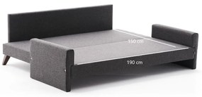 Canapea gri antracit extensibilă 208 cm Bella – Balcab Home
