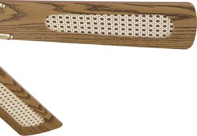 Ventilator de tavan din alamă cu imprimeu de lemn și ratan 108cm cu comutator cu lanț - Mistral Lia