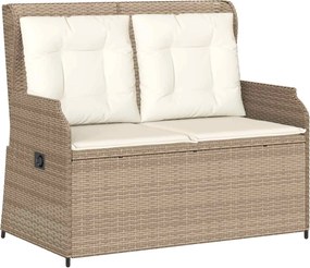 vidaXL Bancă de grădină Bej poliratan