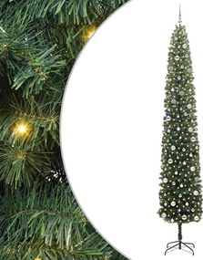 vidaXL Brad de Crăciun artificial Verde 300 cm PVC și oțel și plastic