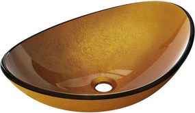 Mexen Sonia lavoar din sticlă pe blat 54 x 37 cm, auriu - 24145450