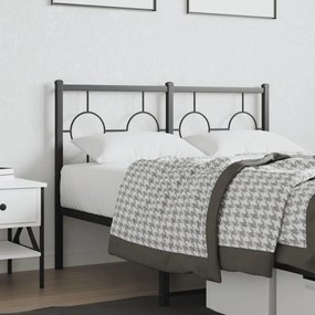 vidaXL Tăblie de pat metalică, negru, 120 cm