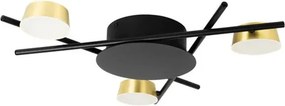 Plafonieră LED Modernă Erste Kira 590x70mm 3x6W 1080lm 3000K Negru Auriu Corp Iluminat Interior Minimalist Eficient Decorativ Pentru Dormitor