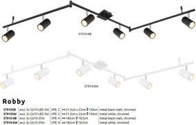 Lustra cu 6 spoturi directionabile design modern ROBBY alb