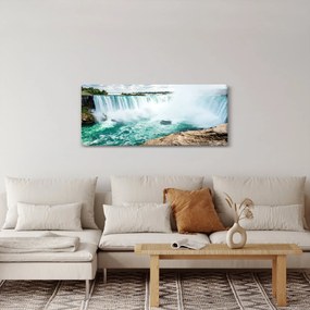 Tablou cu cascadele și corabie (120x50 cm)