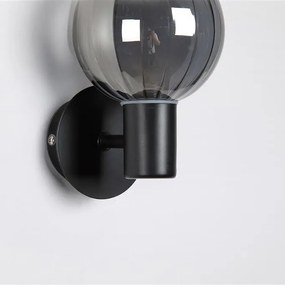 Aplica baie Protectie IP44 metal negru, sticla fumurie Luminsphere