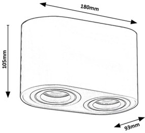 Plafoniera cu spoturi aplicate design minimalist Kobald negru mat