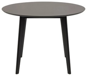 Masă dining în decor de stejar Actona Roxby, ø 105 cm, negru
