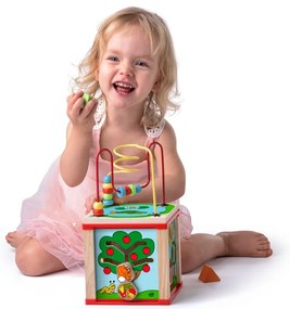 Woody Cub didactic cu rotițe magice