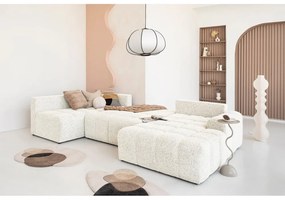 Colțar modular crem extensibil/cu spațiu de depozitare (cu colț pe partea stângă) Lulu – Miuform