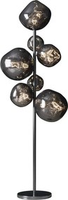 Lampa de podea moderna cu 7 globuri sticla fumurie LIQUID DIAMOND A-46024 VC