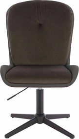 HR690CROSS Scaun Velvet&amp;soft Piele Pu Ciocolată/Cafea Bază Neagră