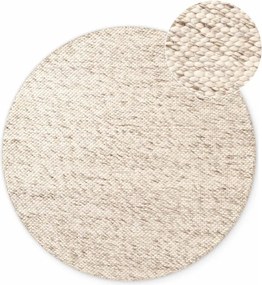 Covor bej/în culoare naturală țesut manual rotund din lână ø 160 cm Lyon Beans – Elle Decoration