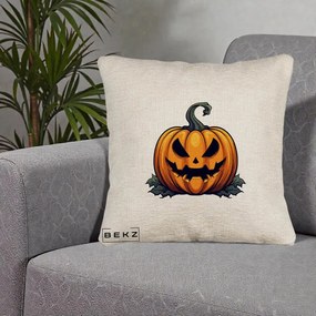 Perna Decorativa Halloween Jack-o'-Lantern Infricosator, 40x40 cm, Bej Canapea, Husa Detasabila, Perna Inclusa, BEKZ®