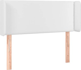 vidaXL Tăblie de pat cu aripioare alb 103x16x78/88 cm piele ecologică