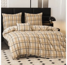 Lenjerie de pat microplush PLAID crem Dimensiunile lenjeriei: 2 buc 70 x 90 cm | 200 x 220 cm