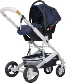 Carucior nou nascuti 3 in 1 NOVOKIDS™ 5300, Cu geanta bebe, Cadru Aluminiu, Amortizoare, Roti din cauciuc plin AVE, Landou, Scoica auto, Spatar