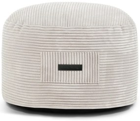 Taburet crem cu tapițerie din catifea reiată Om 60 – SLOWDOWN